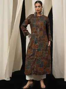 Anouk Floral Printed Mandarin Collar Kurta