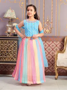 BAESD Girls Printed Ready to Wear Lehenga & Blouse With Dupatta