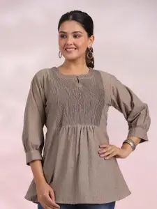 JISORA Women's Grey  Pure Cotton Top