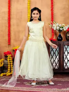 BAESD Girls Embellished Sequinned Ready to Wear Lehenga & Blouse With Dupatta