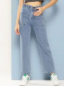 BAESD Women Comfort Relaxed Fit Heavy Fade Mid-Rise Stretchable Cropped Denim Jeans