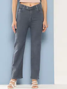 BAESD Women Comfort Straight Fit Mid-Rise Clean Look Stretchable Jeans