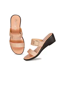 BIG BIRD FOOTWEAR Women Self Design Open Back Sandals