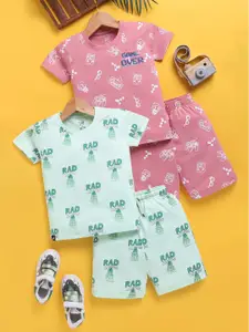 Toonyport Boys Pack of 2 Printed Cotton T-shirt with Shorts