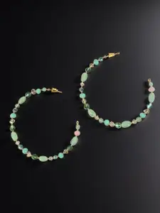 Accessorize Artificial Beaded Circular Half Hoop Earrings