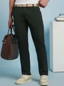 Dennis Lingo Men's Solid Straight Fit Chinos Trousers