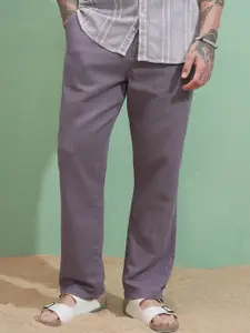 HIGHLANDER Men Comfort Straight Fit High-Rise Trousers