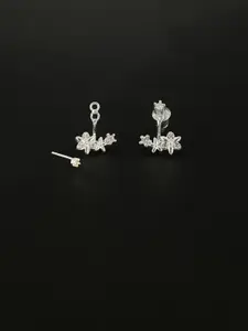 Accessorize Sterling Silver-Plated Cubic Zirconia Studded Floral Studs