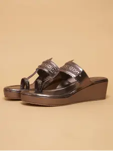 ERIDANI Ethnic Women Round Toe Wedge Sandals