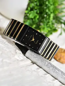 CHARLIEKEEN Men Embellished Dial & Wrap Around Straps Analogue Watch CC-GSQ003-GLD-CH