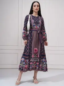 Vishudh Women Fit and Flare Midi Dress