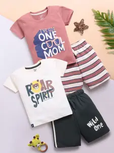 Toonyport Boys Pack of 2 Printed Cotton T-shirt with Shorts