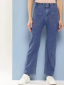 BAESD Girls Comfort High-Rise Clean Look Relaxed Fit Stretchable Jeans