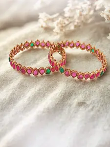 Anouk Set Of 2 Gold-Plated Stones Studded Bangles