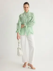 Trendyol Women Opaque Striped Casual Shirt