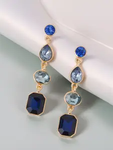 Accessorize Crystals Studded Contemporary Drop Earrings