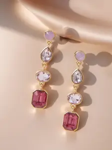 Accessorize Crystals Studded Contemporary Drop Earrings