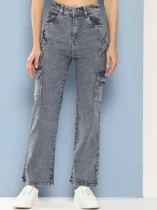 BAESD Girls Comfort Straight Fit Stretchable Cargo Styles Jeans