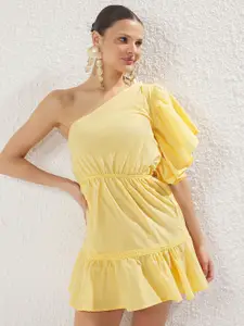 Trendyol Women Drop-Waist Cotton Mini Dress