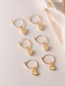 Accessorize Set Of 3 Heart Shaped Hoop Earrings