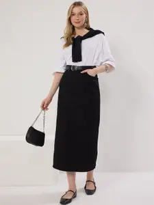 Trendyol Women Pure Cotton Midi Skirt