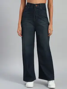 all about you Women Wide Leg High-Rise Light Fade Stretchable Jeans