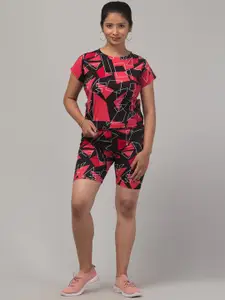 UllasPemium Women Geometric Printed Skinny Fit High-Rise Regular Shorts