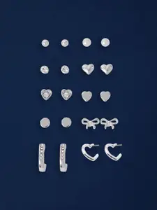 Accessorize Set Of 10 Bow Shaped Studs