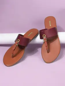 Bata Women Open Toe T-Strap Flats