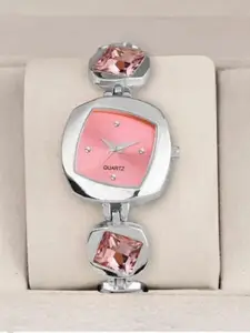 SZN Women Dial & Reset Time Wrap Around Straps Analogue Watch Pink Pari