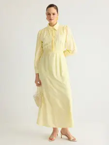 Trendyol Women Shirt Collar Fit and Flare Maxi Dress