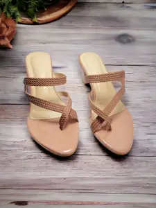 FABBMATE Embellished Party High-Top Comfort Peep Toes