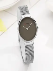 Curren Women Brass Dial & Stainless Steel Straps Analogue Watch