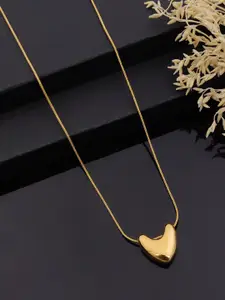 ANJNI CREATION Stainless Steel Gold-Plated Heart Shaped Necklace