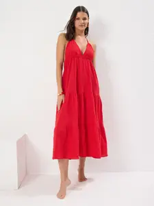 Trendyol Halter Neck A-Line Sleeveless Midi Dress