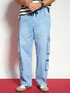 Urbano Fashion Men Loose Baggy Fit Travel Cargo Jeans With 8 Pockets Stretchable