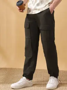 Dennis Lingo Men's Solid Straight Fit Parachute Cargo Joggers