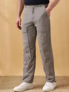 Dennis Lingo Men's Solid Straight Fit Parachute Cargo Joggers