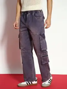 Urbano Fashion Men Loose Relaxed Fit Heavy Fade Stretchable Jeans