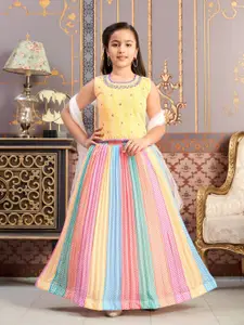 BAESD Girls Embroidered Ready to Wear Lehenga & Blouse With Dupatta