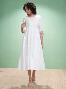 Vishudh Embroidered Midi Dress