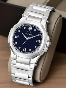 CHARLIEKEEN Men Brass Dial & Stainless Steel Straps Analogue Watch CC-GSQ020-BLU-CH