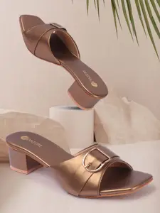 DIVASTRI Women Open Toe Block Sandals with Buckle