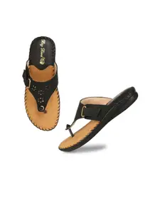 BIG BIRD FOOTWEAR Women Open Toe Slip-On T-Strap Flats