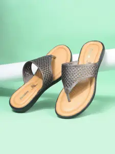 Bata Women Round Toe T-Strap Flats