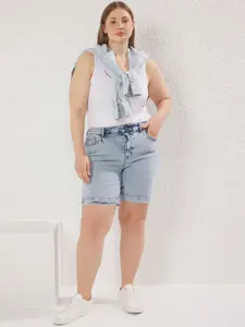 Trendyol Women Washed Denim Shorts Technology