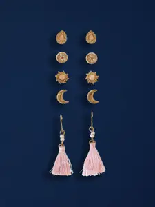 Accessorize Set Of 5 Artificial Stones Studded Circular Shaped Studs