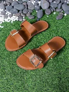 Jbarg Women Buckle Open Toe Flats