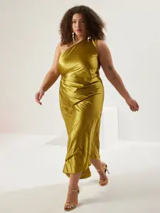 Trendyol Women Plus Size One Shoulder Sleeveless Maxi Dress