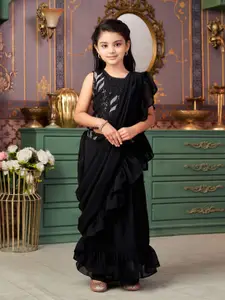 BAESD Girls Embellished Sequinned Ready to Wear Lehenga & Blouse With Attached Dupatta